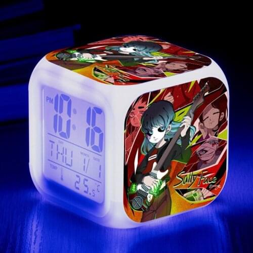 Cute Digital Alarm Clock Fashion Animation Creative Gift Alarm Clock Child Alarm Clock Plastic LED Square Alarm Clock