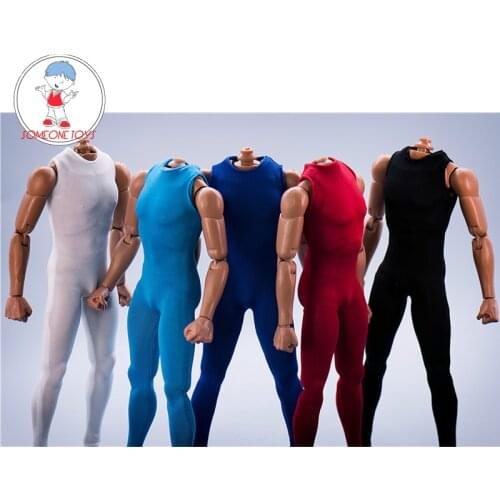 1/6 scale Male Soldier Figure 6colors Tight men underwear suit no sleeve Clothes Stretch Leotard for 12 inches Body model