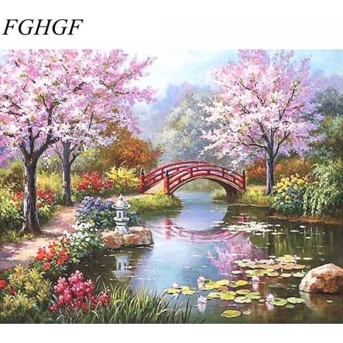 FGHGF Frameless Rural Landscape DIY Painting By Numbers Kits Coloring Painting By Numbers Paint On Canvas For Living Room