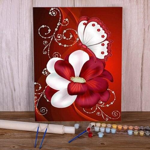Animal Butterfly Flower Painting By Numbers Package Oil Paints 40*50 Picture By Numbers Photo New Design Crafts Handicraft