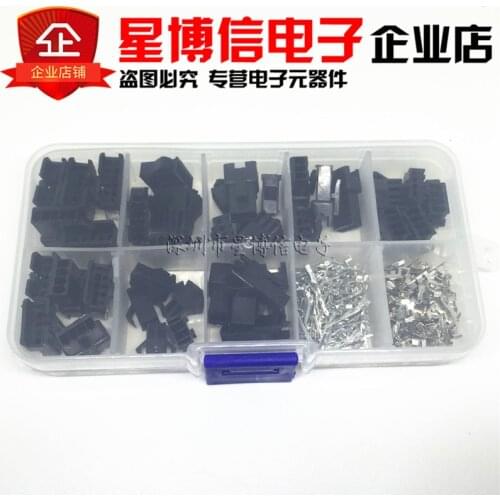 SM2.54 Kits 20 sets Kit in box 2p 3p 4p 5p 2.54mm Pitch Female and Male Header Connectors Adaptor