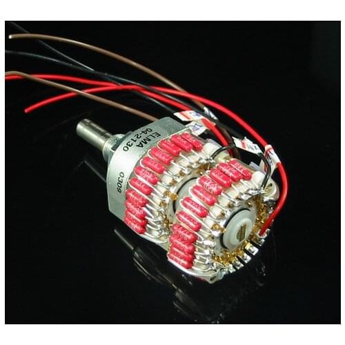 P-029 Pre amplifier Stereo AMP ELMA 24 Gear Potentiometer Volume Switch With RA Resistance ELMA Bracket 50K 100K 250K