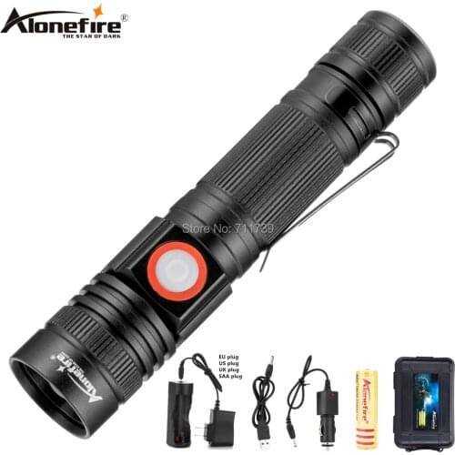 AloneFire X003 Rechargeable Flashlight XML-T6 Led Flashlight 3 modesZoomable torch for 18650 Camping