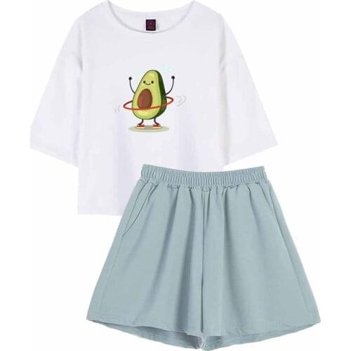 Pajamas for Teen Girls Shorts and Top Set Summer Sleepwear Women Pajama Sets Casual Suit Women Summer Kawaii Short Sleeve