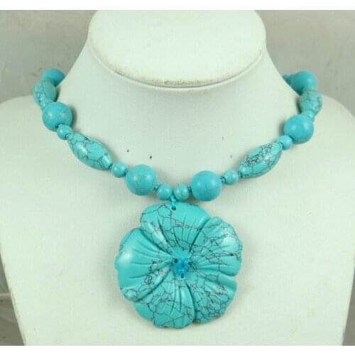 Natural stone Turquoises Quartz Crystal Opal aventurine tiger eye flower pendant for diy Jewelry making necklace Accessories