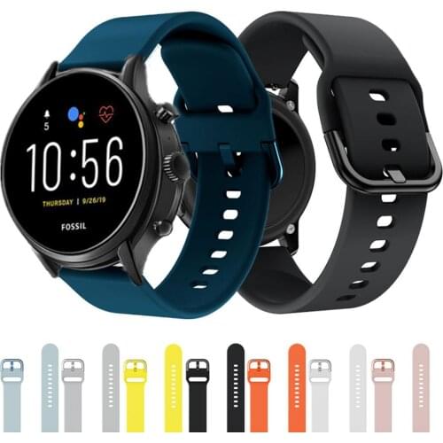 Silicone Strap For Fossil Gen 5 Carlyle HR Julianna HR Soft Bracelet For Fossil Sport 43mm / Q Explorist HR Gen4 Smart Watchband
