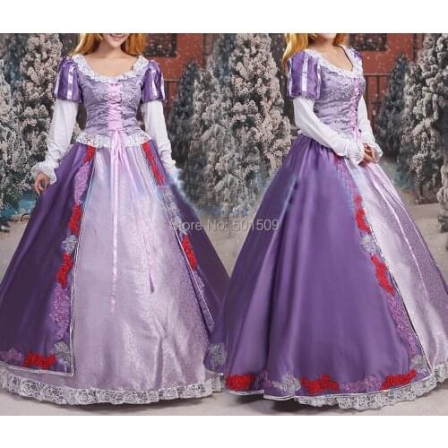 Adults womens luxury purple embroidery princess costume ballet princess dress fairy tale dress party/festival