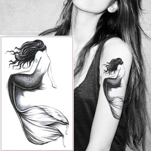 Mermaids Style Arm Waterproof Temporary Fake Tattoo Sticker Women Girl Body Art Decal Fashion Cool Funny Tattoo Sticker