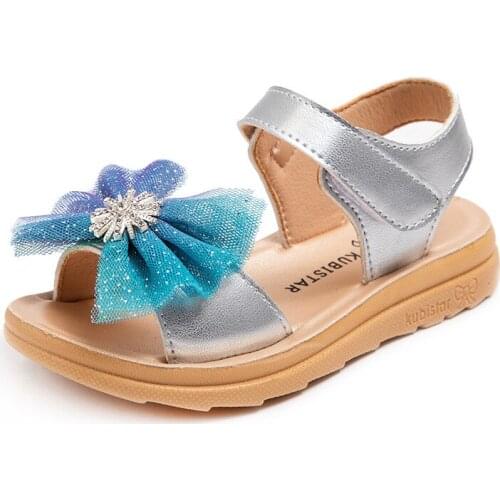 Sandals Girls 2021 Casual Beach Shoes Color Bow Princess босоножки Soft Sole Lightweight Comfortable and Cute Style