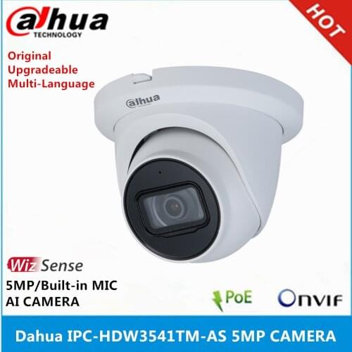 Dahua IPC-HDW3541TM-AS 5MP WizSense Network Camera POE Built in MiC & SD Card Slot IP67 IR 30M AI Camera