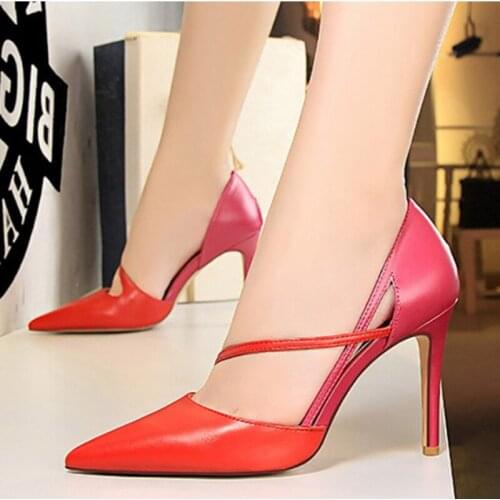 Woman Pointed Toe Stiletto Pumps Ladies Multi-color Evening Party Dress High Heel Shoes Woman Heels Sexy Ladies Shoe