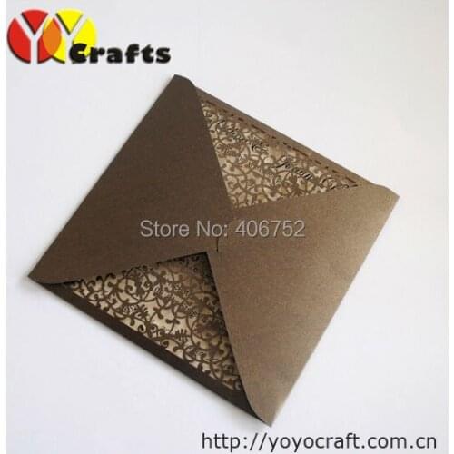 Unique wedding invitations coffee laser cut korean wedding invitations lace flower design