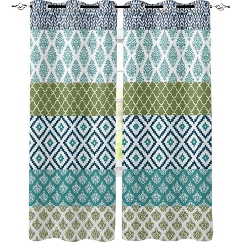 Geometric Pattern Window Interior Curtain Valance Door Room Drape for Kitchen Living Room Bedroom Decoration Curtains