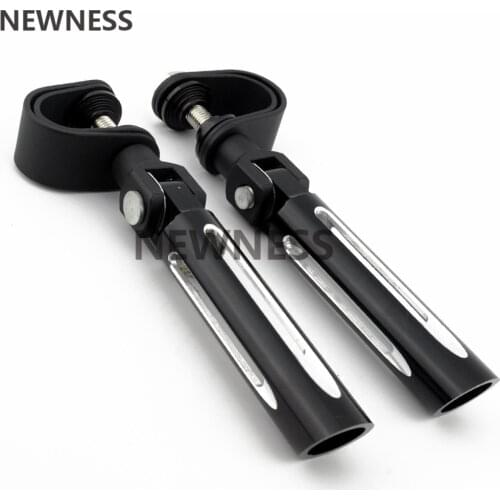 Motorcycle Black 1-1/4 inch engine guards Crash Bar Footrests Clamp Highway Footpegs Pegs for Harley Kawasaki Honda Suzuki