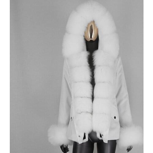 BLUENESSFAIR 2020 Waterproof Real Fur Parka Winter Jacket Women Natural Fox Fur Collar Hood Coat Detachable Thick Warm Outerwear