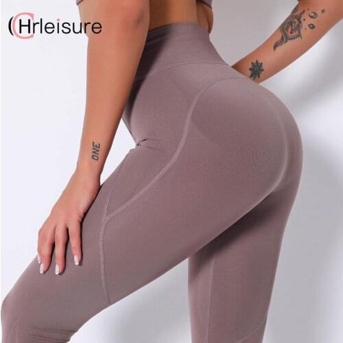 CHRLEISURE Womens Sports Pants Seamless High Wait Legging Leggings Women Leggings High Waist Side Pocket