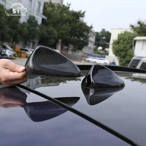 100%Real Carbon Car Roof Shark Fin Antenna Cover Trim Sticker Fit For Alfa Romeo Giulia Stelvio Car Accessories Exterior Parts
