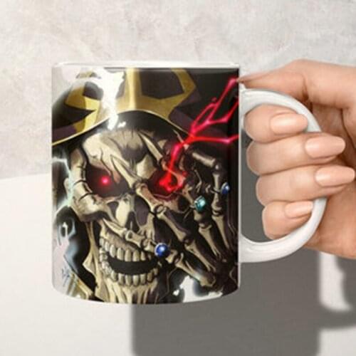 350mL Anime JK Overlord Ainz Ooal Gown Cosplay Mark Coffee Tea Milk White Color Ceramic Cup Skull Drink Mug Best Gift for Friend