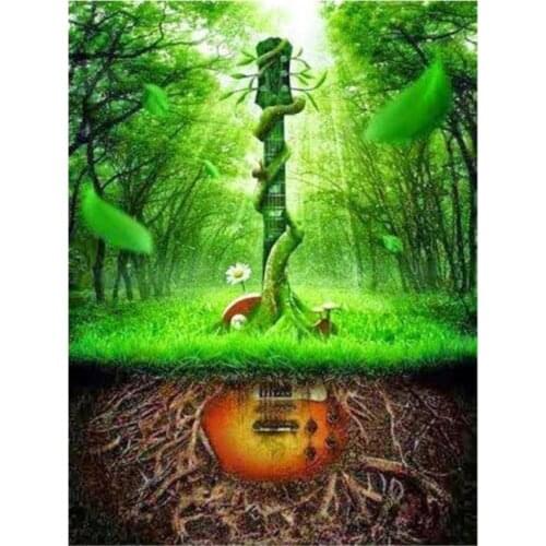 Music diamond painting guitar tree rhinestone embroidery violin mosaic stickers decor diamond dot tapestry posters wall papers