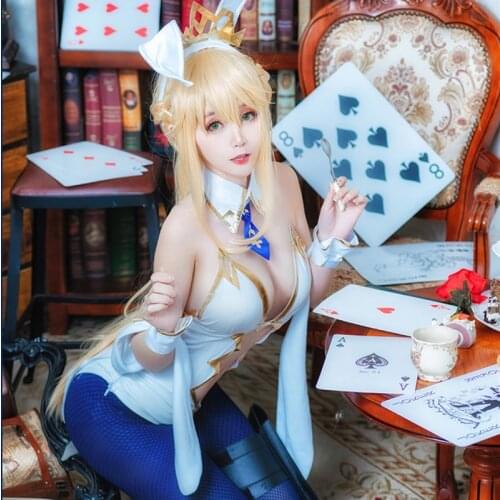 Anime! Fate/Grand Order FGO Arturia Pendragon Bunny Girls Sexy Uniform Cosplay Costume Easter Halloween Carnival Suit For Women