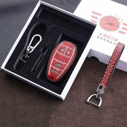 Car leather cowhide key case for Alfa Romeo Julia Stelvio special key case decorative protective cover