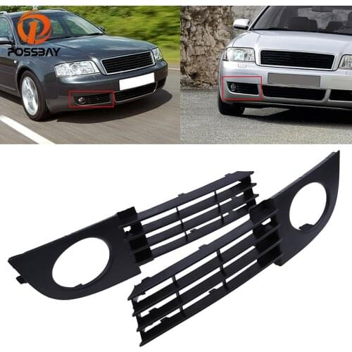 POSSBAY Car Front Bumper Lower Grille Grill Coche Fog Light Cover for Audi A6(C5) Sedan/Avant 2002/2003/2004/2005 Voiture Grill