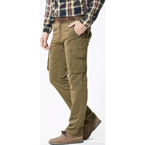 High Quality Mens Military Pants Zipper Fly Cotton Multi Pockets Cargo Pants Men Casual Trousers Fashion Overalls Army Pants NEW