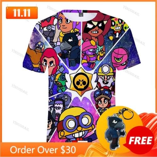 8-Bit Tara Shark star Childrens Wear Kids T-shirt Shooter Game 3d Shirt MAX Nita Boys Girls Short Top Tshirt Teen Clothes