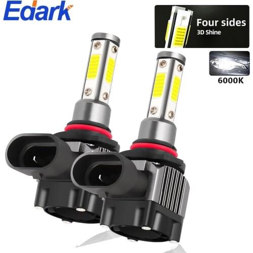 Edark 4 Side 360 Degree Super Bright LED Car Headlight Bulbs 4000LM H11 9005/HB3 9006/HB4 H7 Led Car Lights 6000K White Lamp