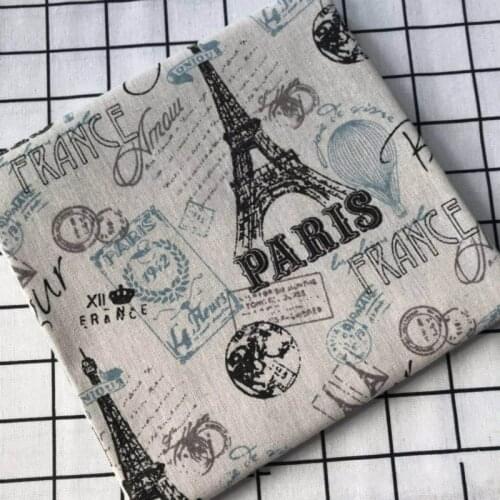 Tower Printed Cotton Linen Fabric 100% Pure Cotton Linen Fabric DIY Sewing Patchwork Canvas Material Home Textile Decorate Cloth