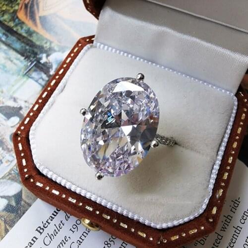 925 Sterling Silver Ring Western Hot Luxury Brand 13*18mm Rings For Women Sparkling Wedding Party Fine Jewelry Girlfriend Gifts