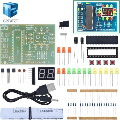 MHT5 Traffic Light Controller Electronic DIY Kit Electromechanical Skills Training Contest STC89C52 51 Single-Chip Microcomputer