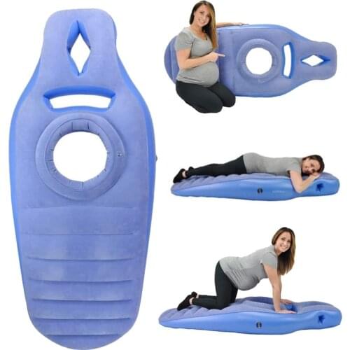 Yoga Mat for Pregnant Women Comfortable Flocking PVC Inflatable Mattress with Hole Exercise Home Sports Gym Fitness Pilates Pads