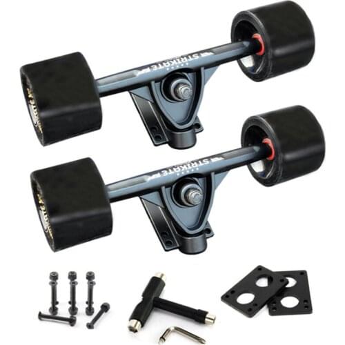 STRIKATE 2 Pcs 7 Inch Skateboard Bracket Kate Truck Longboard Truck Aluminum Alloy with 70X51mm Big Wheels
