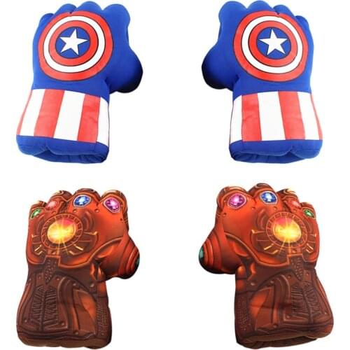 Marvel Avengers Infinity War Plush Toys Superhero Captain America Thanos Plush Gloves Cosplay Childrens toys 28cm