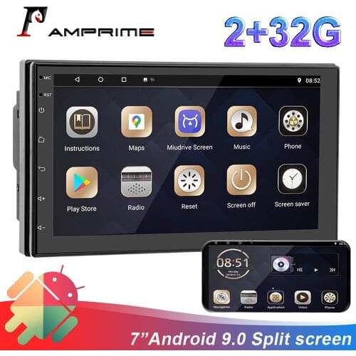 AMPrime Android 9.0 2 Din Car radio Multimedia Video Player Universal auto Stereo GPS MAP For Nissan Hyundai Kia toyota CR-V