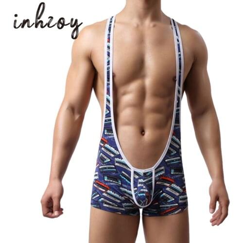 Mens Sexy Wrestling Singlets Athletic Jumpsuit Modal Sport Bodysuit Leotard Underwear