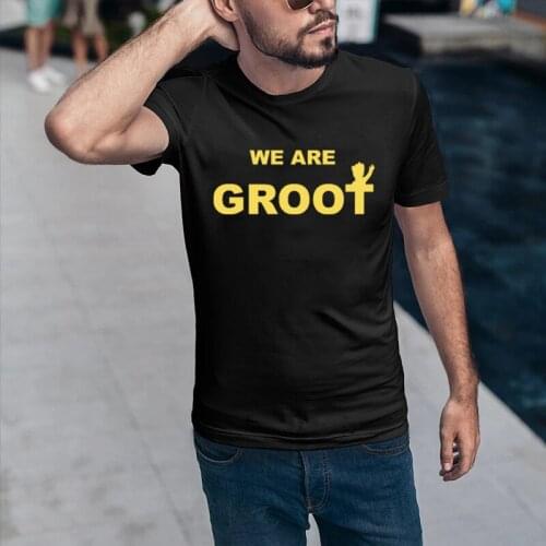 We Are Groot ! Guardians of The Galaxy Movie Mens T Shirt Summer New Arrival Style Super Hero Groot Casual Fashion Tops Tee