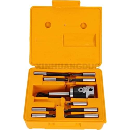 2" Boring Head set 12Pcs Carbide Boring Bars MT2 M10 F1-12 Boring Head With 9pcs 12mm Boring Bars Milling Machine Accessories