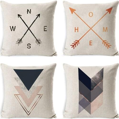Direction Indicator Pillowcase Cushion Compass Cover Pillow Cover Linen Throw Pillowcase Car Home Sofa Decoration 45*45cm