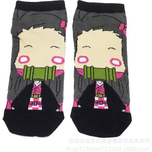 Anime Demon Slayer Kimetsu No Yaiba Sock Short Socks Cosplay Prop Cartoons Anime Kamado Tanjirou Kamado Nezuko Cotton Socks