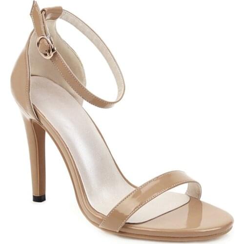 New Night Show High Heels Net White Fairy Thin Heel Beige Yellow Leather Peep Toe Sandals Womens Shoes