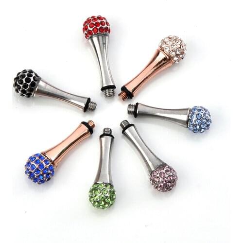 Wholesales 200pcs/lot Rhinestone Scissors Removable Finger Rest Tang Tail Nail Clavo De Cola Hairstyling Tools Parts M:2.5*0.5mm