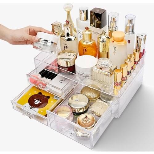 Makeup Organizer for Cosmetic Large Capacity Cosmetic Storage Box Organizer Desktop Jewelry Nail Polish Makeup Drawer Container