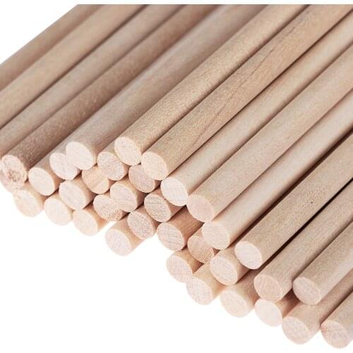 50pcs Pine Round Wooden Rods Sticks Premium Durable Wooden Dowel Building Model Woodworking for DIY Crafts