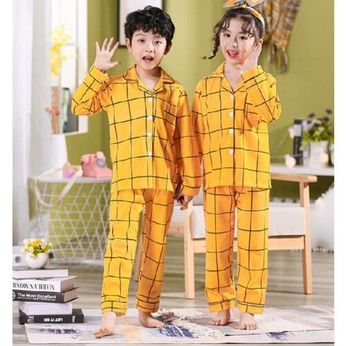 Teens Pajamas Cartoon Boys Sleepwear Autumn Long Sleeve Cotton Pyjamas Kids Clothes Set Girl Nightwear Homewear Child Pijama