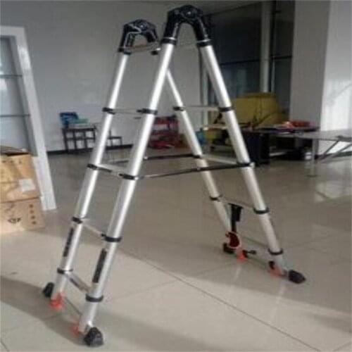 2.1m+2.1m Multipurpose Thicken folding ladders Telescopic ladders dual purpose trestle ladder Straight ladder