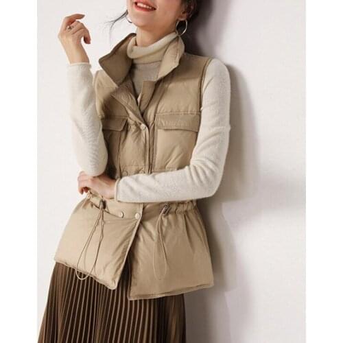SEDUTMO Winter Duck Down Vest Women Short Tunic Waistcoat Spring Pocket Puffer Jacket Casual Slim Parkas ED1380