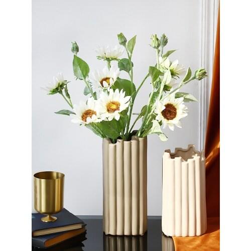 Nordic Scandinavian Ceramic Vase Creative Irregular Geometry Art Dry Flower Pot Home Wedding Decorative Accessories