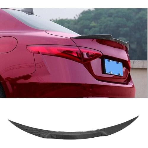 Carbon Fiber For Alfa Romeo Giulia Spoiler Rear Trunk Spoiler Black Finish Quadrifoglio Verde QV Style 2015